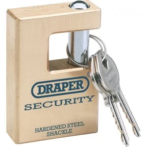 Image of Draper Expert Solid Brass Padlock Closed Shackle 63mm Standard