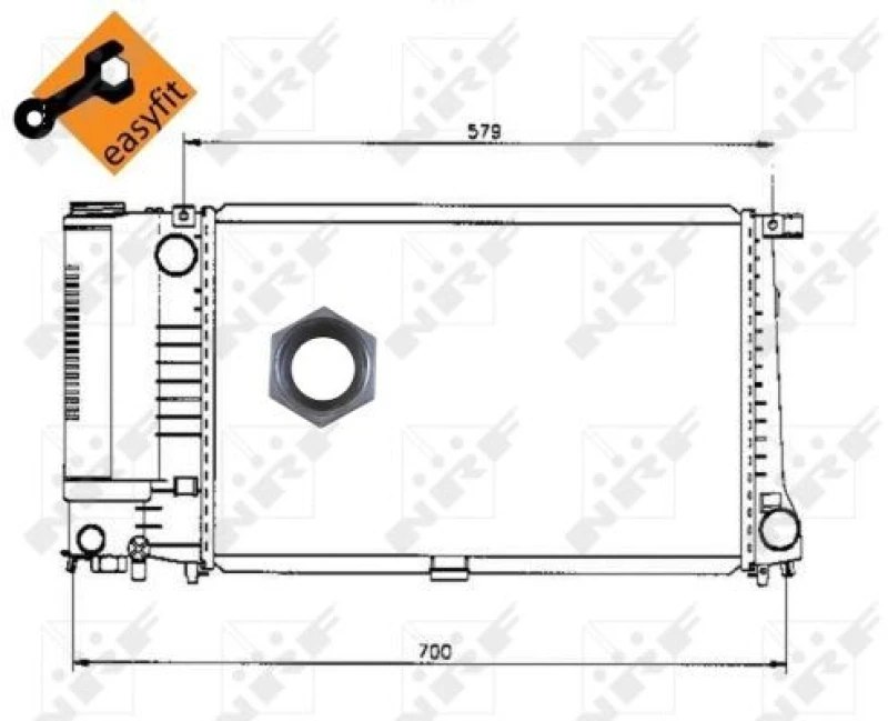 Image of NRF 50568 Engine radiator Brazed cooling fins, Aluminium, with mounting parts Aluminium Radiator,engine cooling (470)
