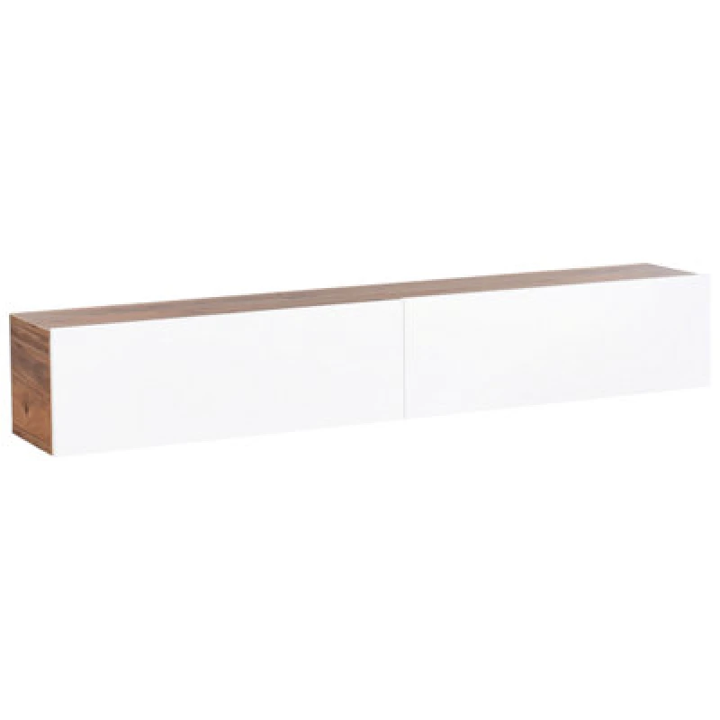 Image of Beliani Wall Mounted TV Stand Gladstone Brown/ White