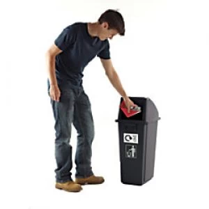 Image of GPC Recycling Bin Grey 60L Pack of 3