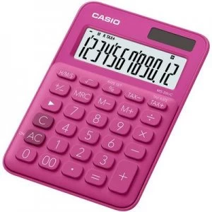 image of Casio MS-20UC Desk calculator Red Display (digits): 12 solar-powered, battery-powered (W x H x D) 105 x 23 x 149.5 mm