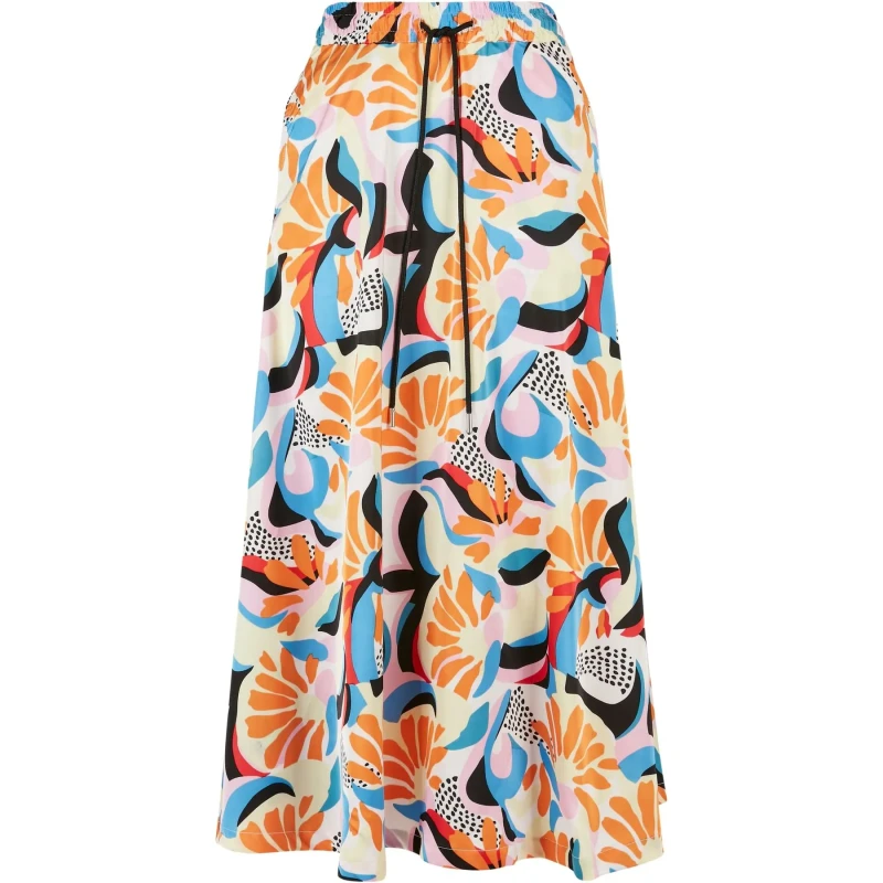 Image of Urban Classics Mid-length skirt in satin aop woman Urban Classics Multicolore Female XL