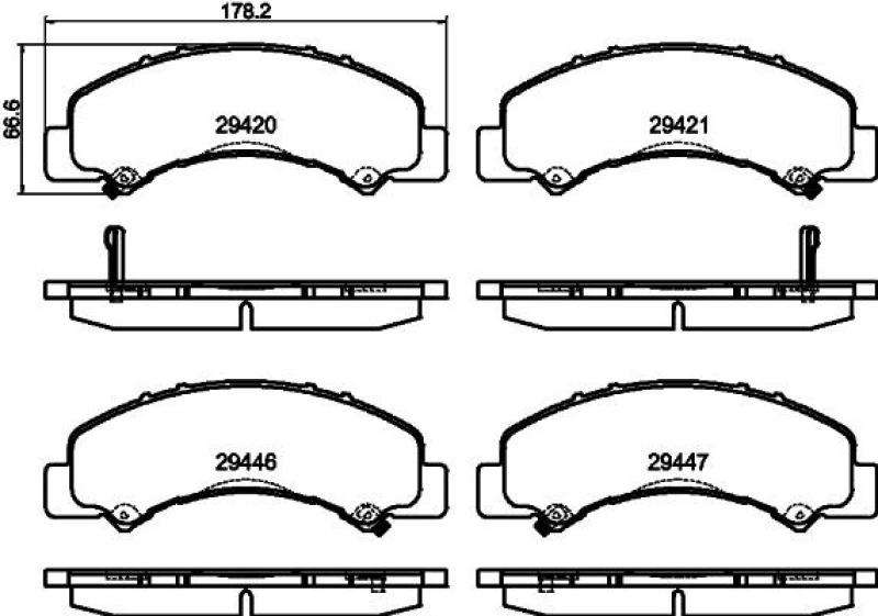 Image of HELLA Brake pad set HELLA 8DB 355 040-791