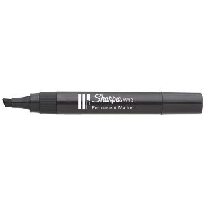 Image of Sharpie W10 Permanent Marker Chisel Tip 1.2-5mm Line (Black) Pack of 12 Pens