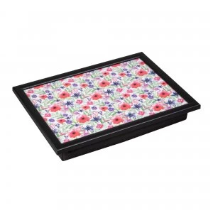 Image of Denby Watercolour Floral Laptray With Black Edge