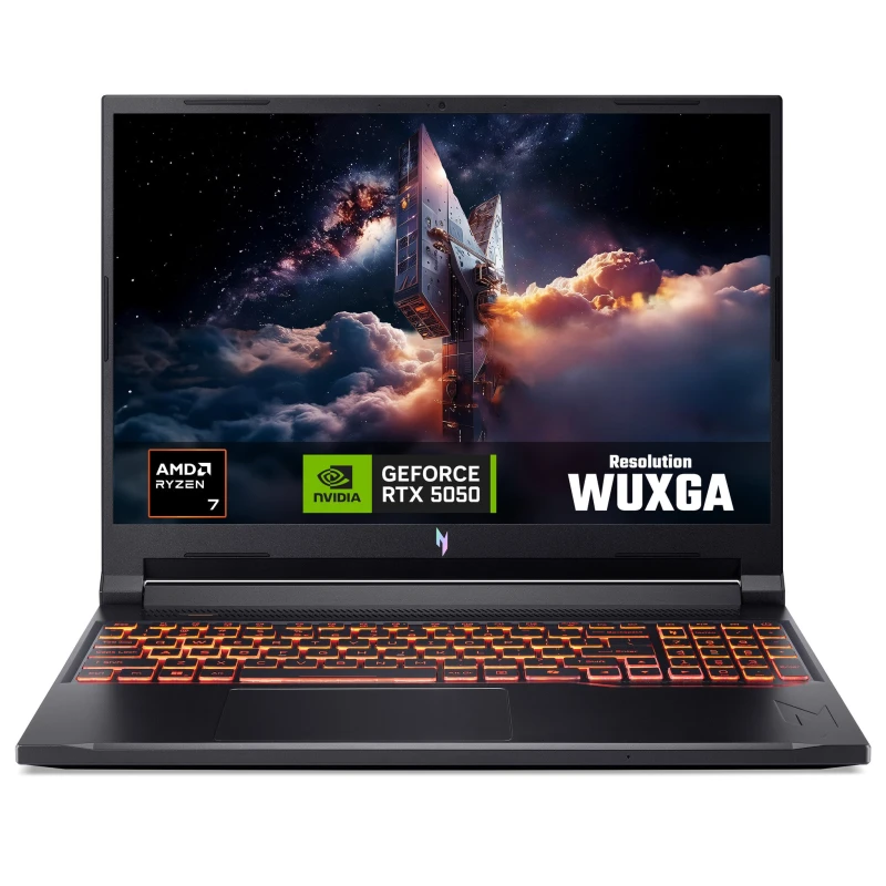 Image of Acer Acer Nitro V 16 AI V16 AI (ANV16-42) gaming laptop - AMD Ryzen 7 260, NVIDIA RTX 5050, 16" 180Hz WUXGA (1920x1200), 16GB DDR5, 512GB SSD NH.QYWEK