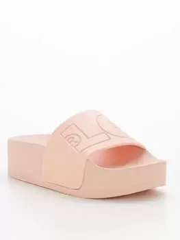 image of Levis June Bold Chunky Sliders - Pink, Size 37, Women