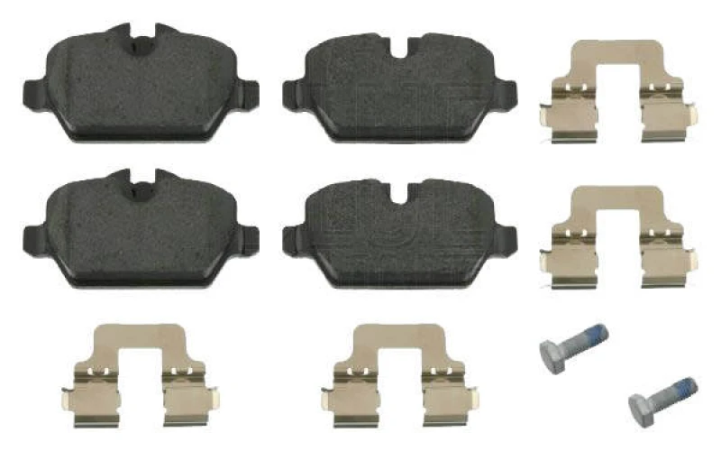 Image of Blue PRINT ADB114214 Brake pad set Rear Axle, prepared for wear warning indicator, with fastening material Brake Pad Set,disc brake (402)