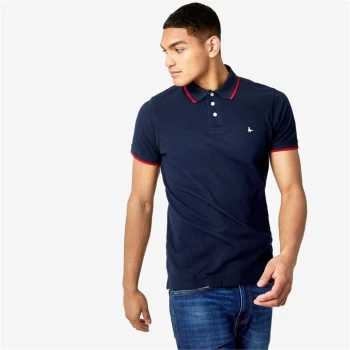 image of Jack Wills Hanningfield Tipped Polo - Navy