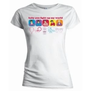 Image of One Direction Line Drawing Skinny White TS: Large
