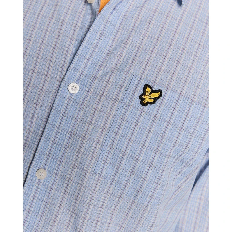 Image of Lyle and Scott Mens Long Sleeve Patterned Shirt Chalk Blue W444 male S