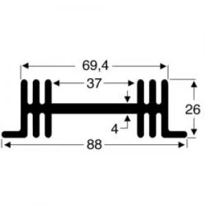 Image of Heat sink 3.8 CW L x W x H 50 x 88 x 26mm Fischer Elektroni
