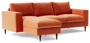Image of Swoon Evesham Velvet Left Hand Corner Sofa - Burnt Orange