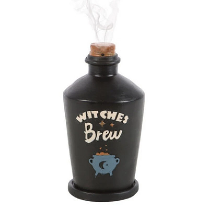 Image of Something Different Something Different Witches Brew Potion Bottle Incense Cone Holder in Black One Size Unisex 5063574198387