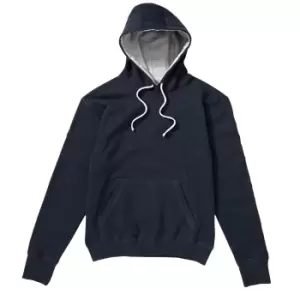 Image of SG Mens Contrast Hooded Sweatshirt / Hoodie (2XL) (Navy/Light Oxford)