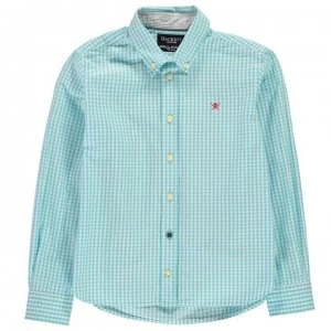 Image of Hackett Hackett Boys Long Sleeved Gingham - 5EL Aqua
