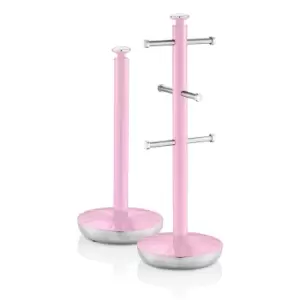 Image of Swan Towel Pole and Mug Tree Set - Pink