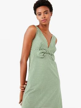 Image of Kate Spade New York Gingham Bow Midi Dress - Green