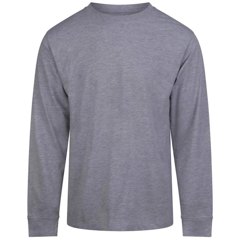 Image of AWDis Mens Plain Long-Sleeved T-Shirt in Grey Size: Large Grey Male L