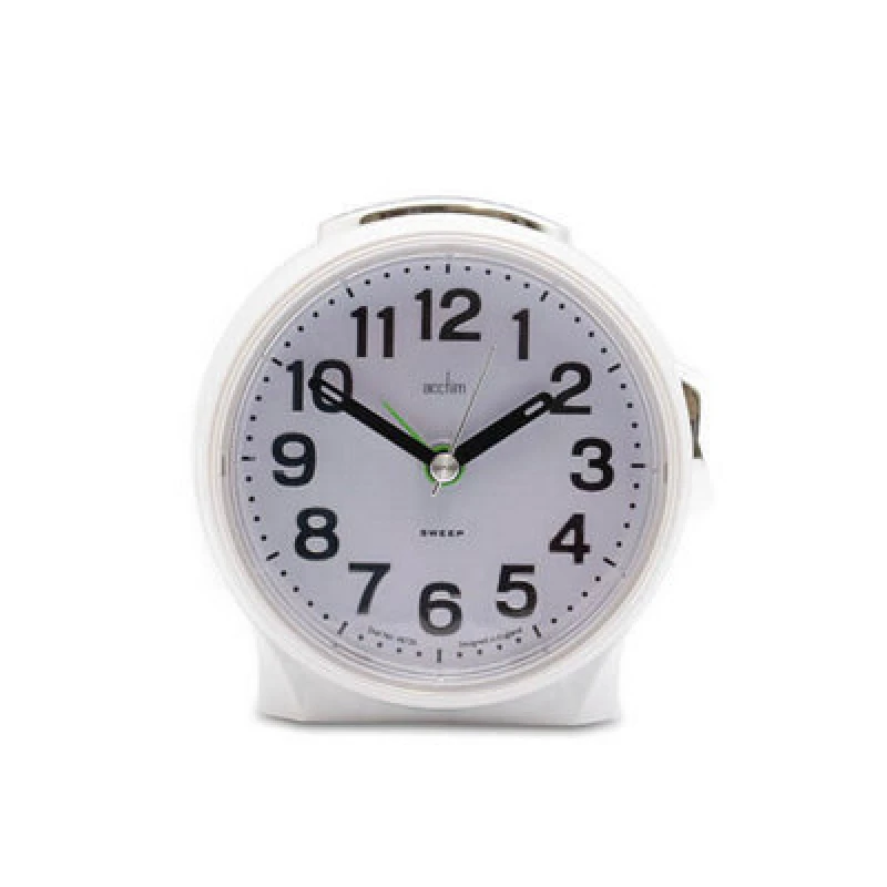 Image of Acctim Eden Pearl White Analogue Alarm Clock