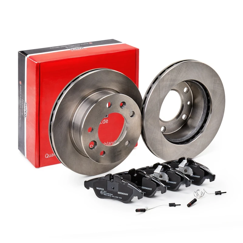Image of MAPCO 47809 Brake disc and pads set Front Axle, Brake Disc Type: Vented, incl. wear warning contact Brake Set,disc brakes (3405)