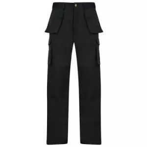 Image of Absolute Apparel Mens Workwear Utility Cargo Trouser (28S) (Black) - Black