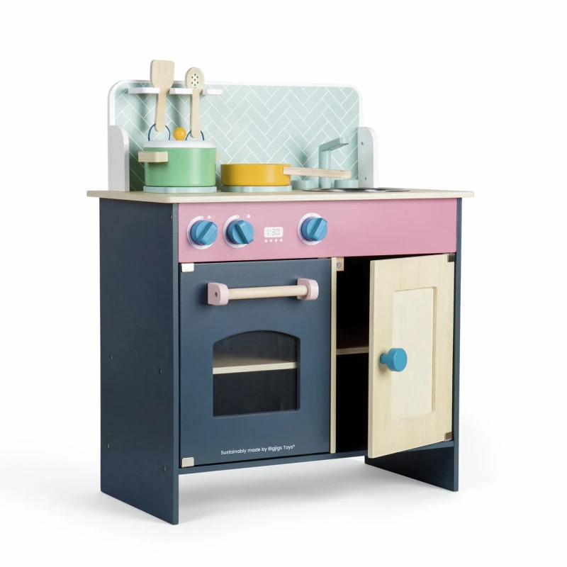 Image of Bigjigs Toys Simply Scandi Wooden Kitchen Playset Navy