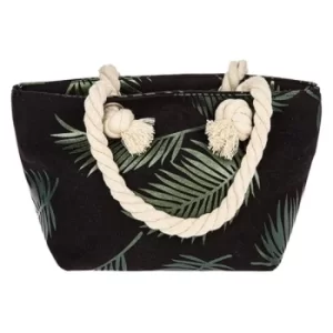 image of Metallic Leaves Handbag Black