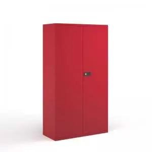 image of Steel contract cupboard with 3 shelves 1806mm high - red