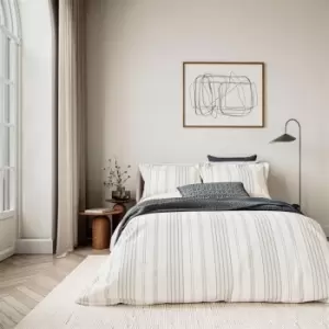 Image of Bedeck of Belfast Nena Woven Stripe Duvet Cover Set Denim - Blue