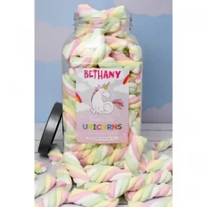 image of Personalised Giant Fluffy Unicorn Tails Jar