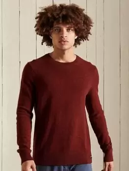 Image of Superdry Lambswool Lightweight Knit - Red, Red Size XL Men