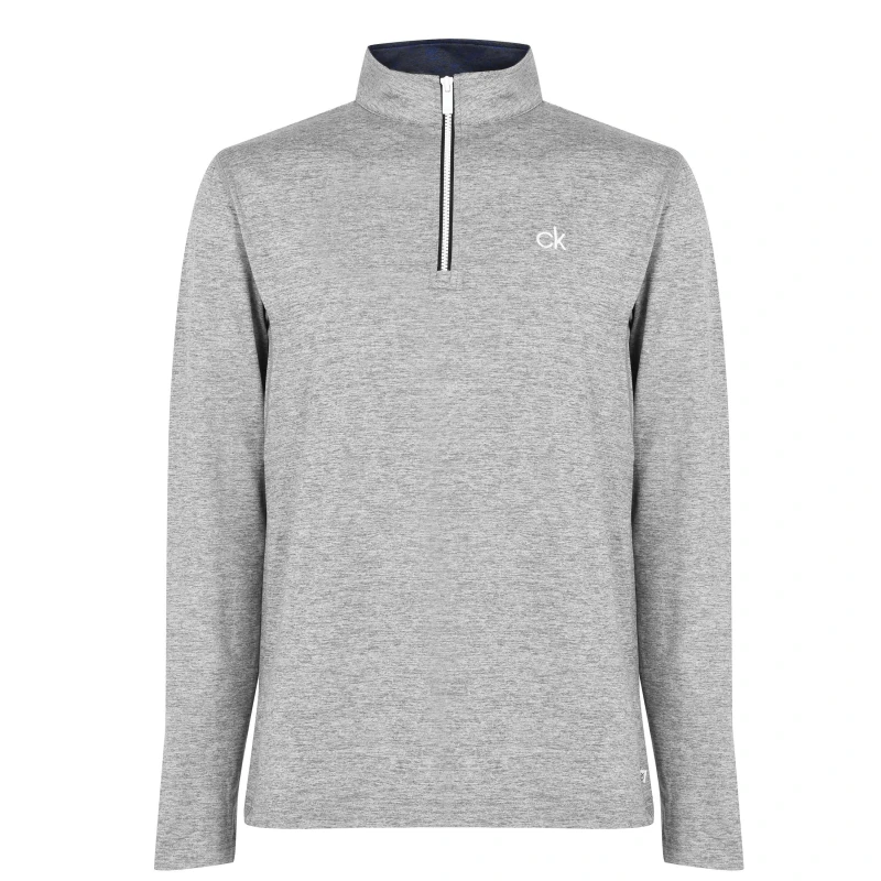 Image of Calvin Klein Golf CK Golf Albany Half Zip Pullover Mens Silver Marl male Medium
