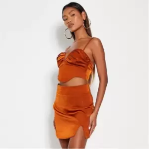 Image of I Saw It First Side Split Mini Skirt - Orange