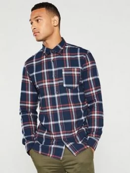 Image of Jack & Jones Brook Long Sleeved Shirt - Navy/Red