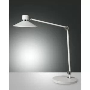 Fabas Luce Panarea LED Desk Task Lamp White Glass