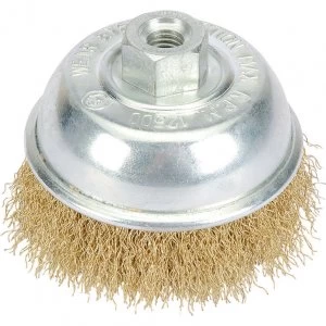 Image of Draper Long Life Brassed Wire Cup Brush 75mm M10 x 1.25 Thread
