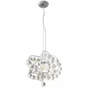 Image of Helam Violeta Pendant Ceiling Light Chrome 26cm