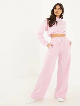 image of Quiz Pink High Waist Palazzo Joggers - S