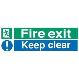 Stewart Superior SP055SAV Self Adhesive Vinyl Sign 600x200mm Fire Exit Keep Clear