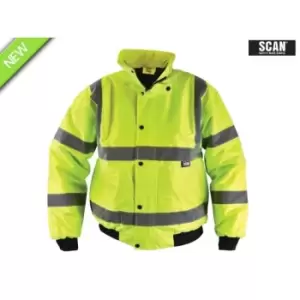 image of Scan SCAHVBJXXL Hi-Vis Bomber Jacket Yellow 2XL (52in)