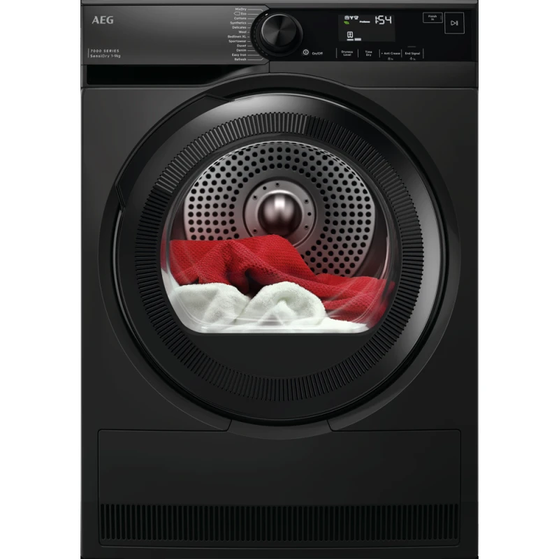Image of AEG 7000 Series SensiDry&reg; 9KG Heat Pump Tumble Dryer - A+++ Rated Quiet - Black TR749GU4B Black