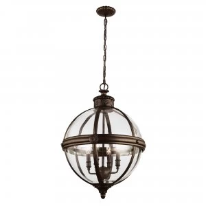 Image of 4 Light Ceiling Chandelier Pendant Light British Bronze, E14