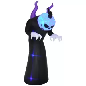 Image of 7' Inflatable Halloween Ghost with Horns Lighted Outdoor Decoration