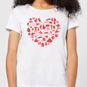 Image of Star Wars Valentine's Heart Montage Womens T-Shirt - White - 3XL