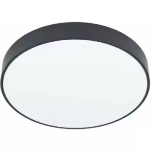 Image of Flush Ceiling Light Colour Black Shade White Plastic Bulb LED 18W Included