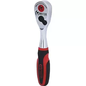 Image of KS Tools 1/4'' Monster Reversible Ratchet for Bits, Length 125 mm, Red/Black