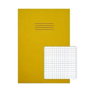 image of Rhino Exercise Book 5mm Square 80 Pages A4 Yellow Pack of 50 VC49676