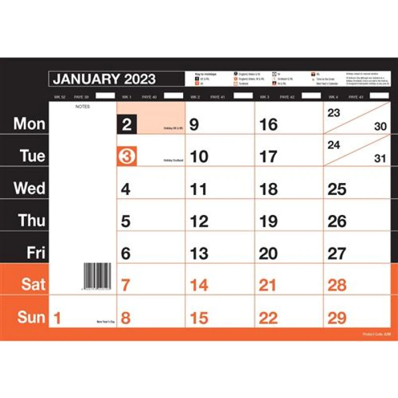 Image of ValueX Monthly Memo Calendar A3 2023 A3M