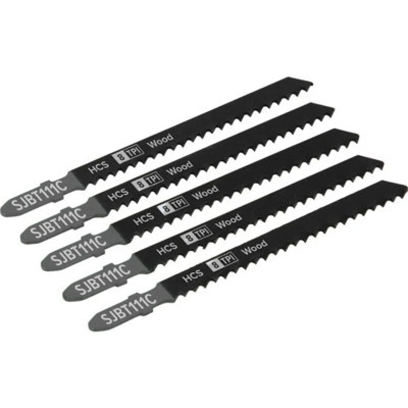 Image of Loops 5 PACK - 100mm WOOD Jigsaw Blade Set - 8 TPI - Ground Taper Precision Cut Multi